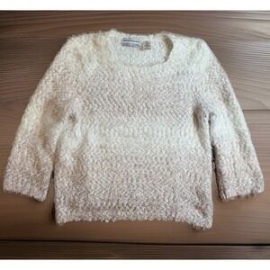 Alfred Dunner Eyelash Sweater Size Petite XL Striped Soft